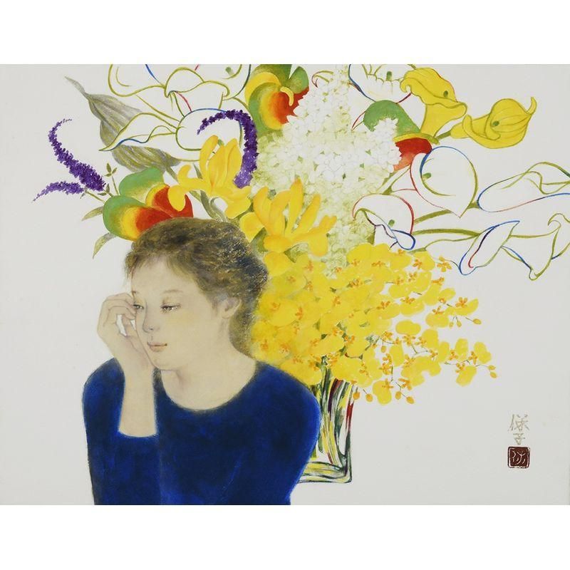 山下保子 「春の薫り」 日本画6号 - 一枚の繪オンラインショップ