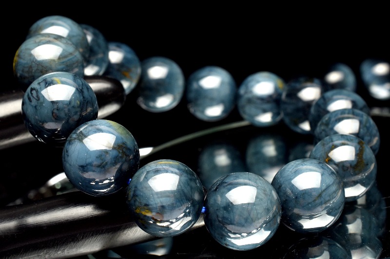 濃紺◇艶感 ブルーピーターサイト 11mm ブレスレット 1個売り _BG5279