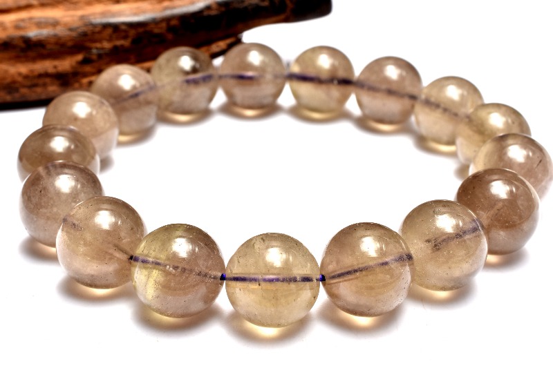 1点物】希少パープル リビアングラス 12.5mm ブレスレット _MA2893