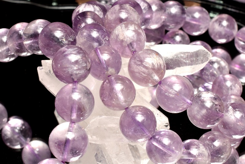 幻想的 エンジェルフェザーアメジスト 9.5mm ブレスレット 1個売り