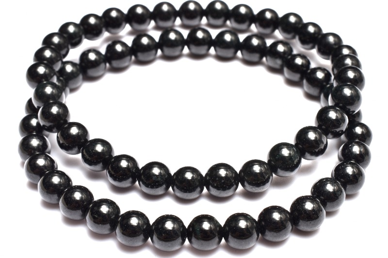 希少◇ミャンマー産 黒翡翠(ジェダイト) 6mm ブレスレット 1個売り