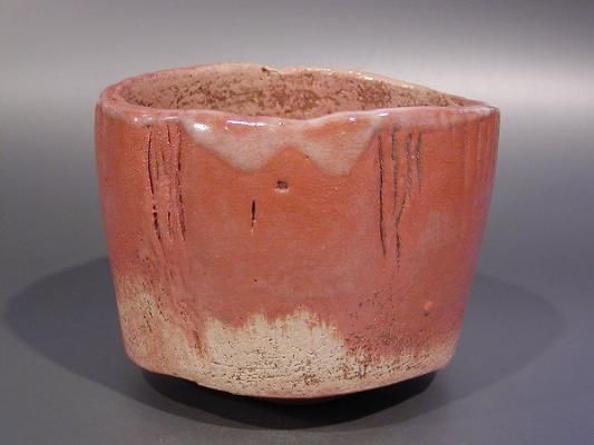 茶道具 抹茶茶碗 赤楽 加賀光悦写、中村康平作、桐共箱□新品