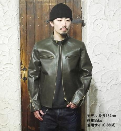 Y'2 LEATHER ワイツーレザー ライダースジャケット PR-64 オリーブ 春