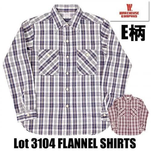 ウエアハウス WAREHOUSE ネルシャツ Lot 3104 FLANNEL SHIRTS E柄 NON