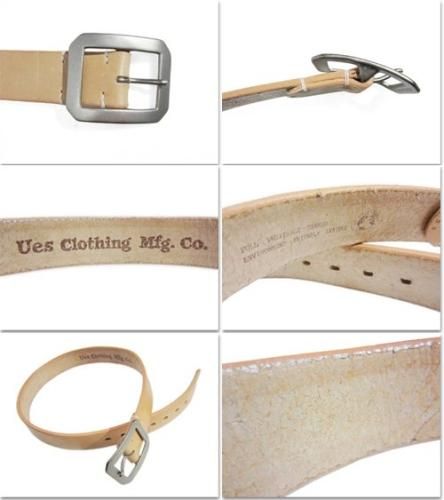 UES ウエス ベルト 84-SBN ヌメ スクエアバックル シングルピン レザー