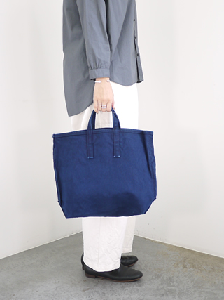 TEMBEA（テンベア） インディゴ染めペインタートートバッグ[TMB-2198N