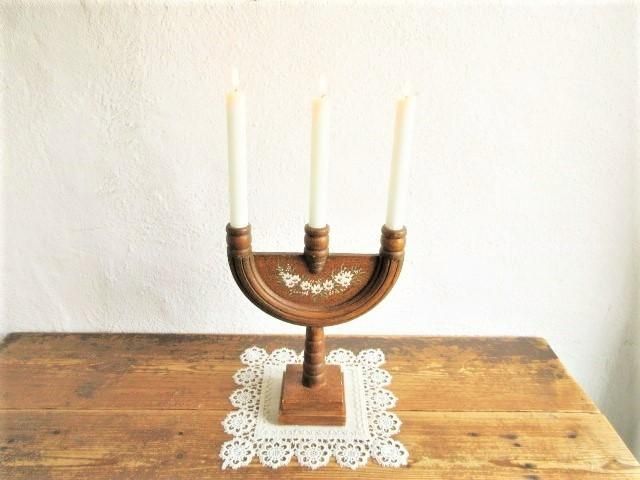 作家さん作品☆木製のキャンドルスタンド：Bergsmansstake☆ お花の