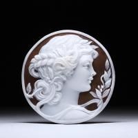 重鎮作家】美女の横顔モチーフシェルカメオルース 作家ラッファエレ