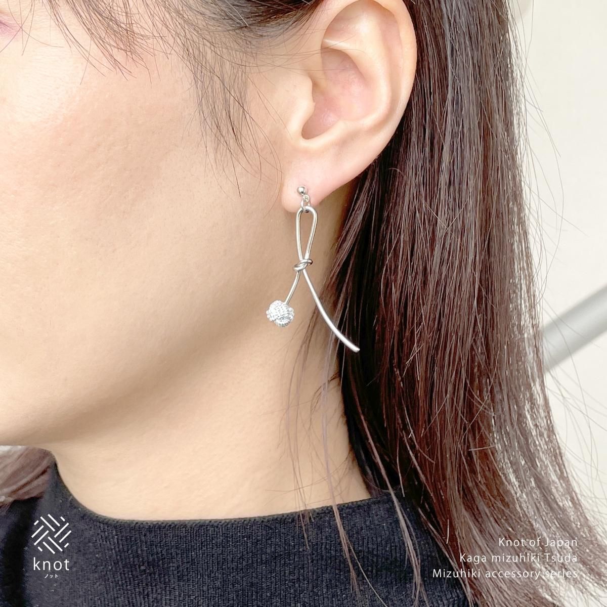 ac0453水引ピアス／イヤリング ノットリボン｜knotノット 加賀水引