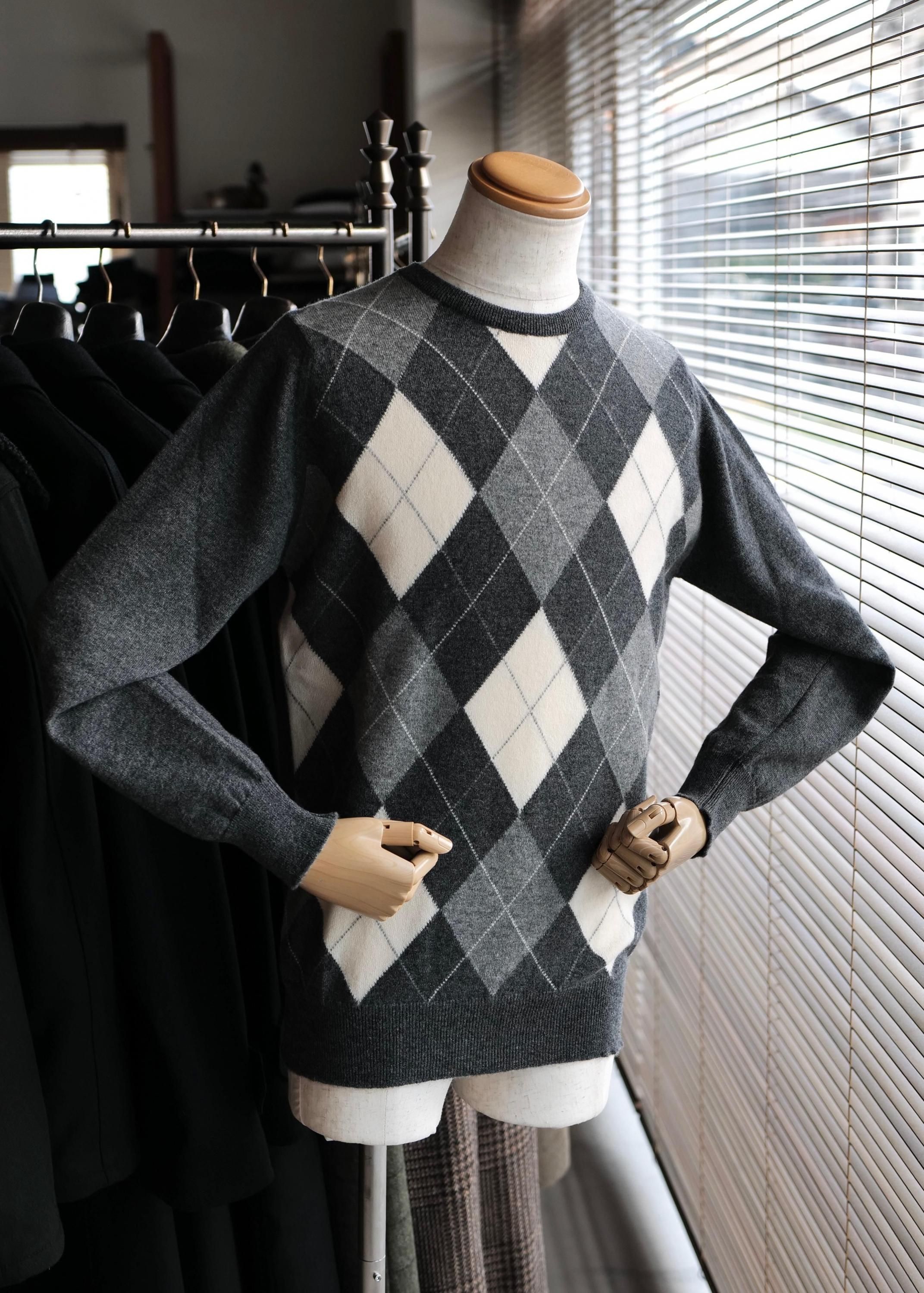 WILLIAM LOCKIE】アーガイル柄カシミアクルーネックセーター - SUGURU SHOP