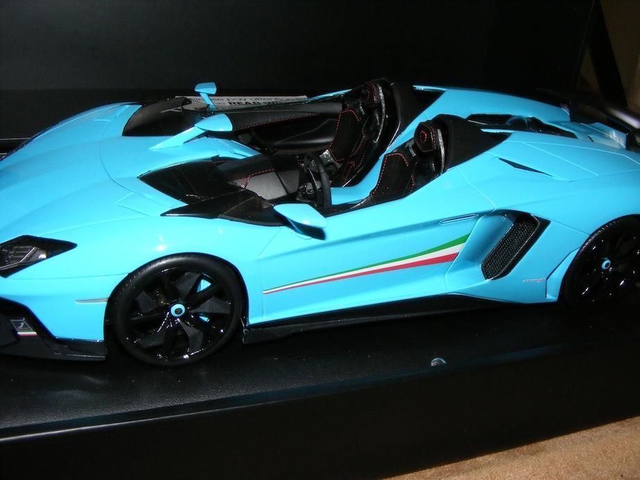 1/18 MR Collection Lamborghini Aventador J Baby Blue Italian Flag