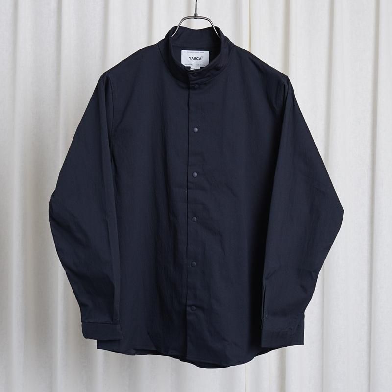 YAECA ヤエカ】 COMFORT SHIRT STAND COLLAR SHIRT / NAVY - Avelia