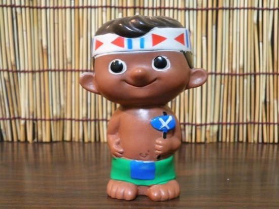 富士銀行 ソフビ貯金箱 ボクちゃん（インディアン） - 「宝の森」昭和