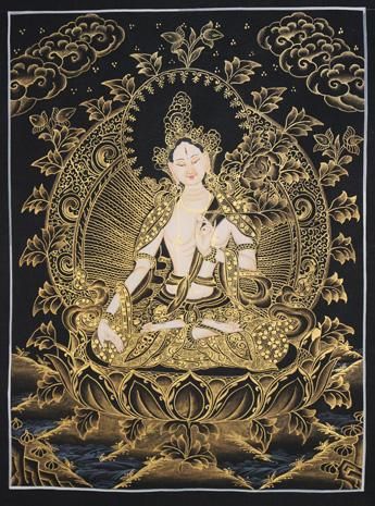 白多羅菩薩（ホワイトターラ）[タンカSGP] - 彩雲(さいうん)