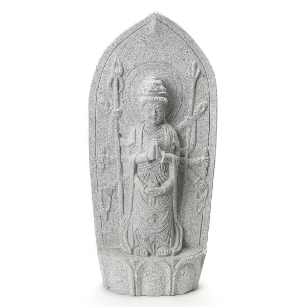 国産御影石で彫られた舟形の「千手観音」