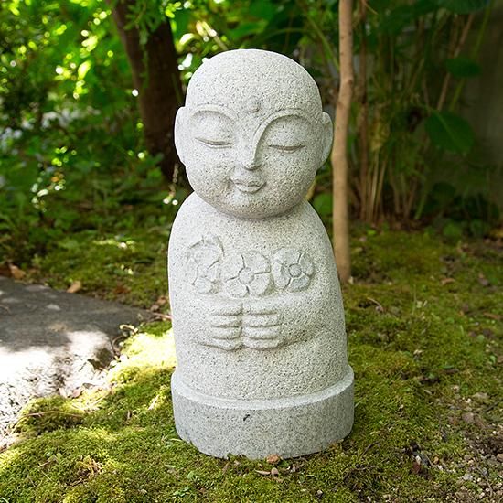 白御影石製、癒し地蔵さん | Healing Jizo made of white granite