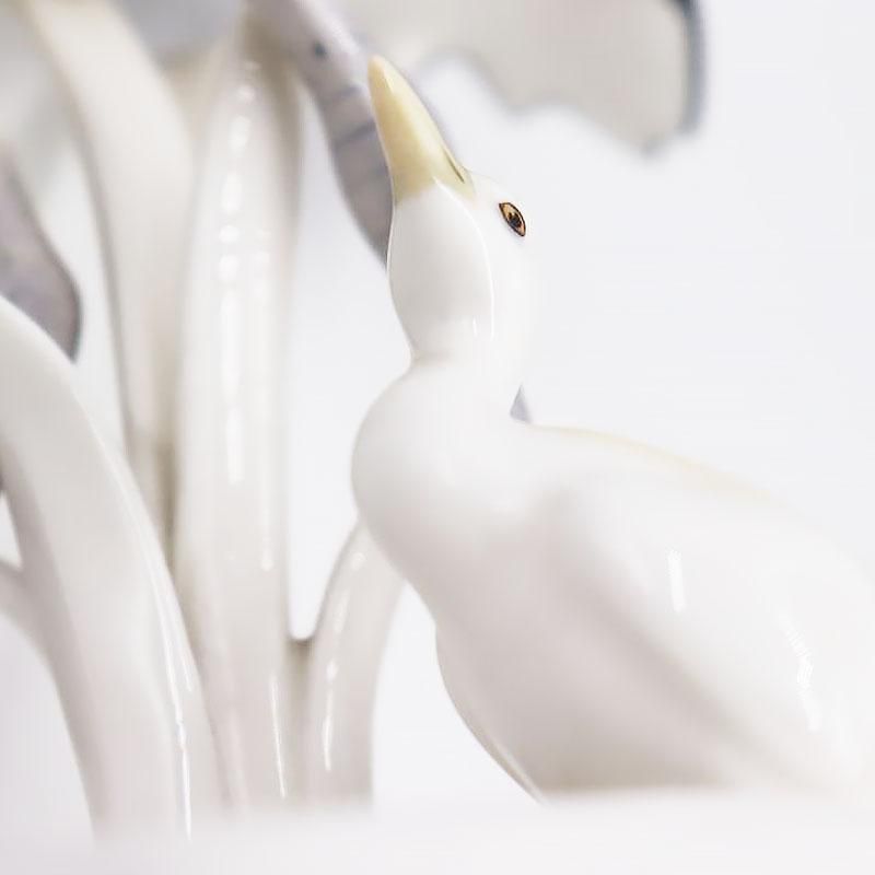 ノリタケボーンチャイナ 鶴の親子 置物 オブジェ アンティーク 骨董