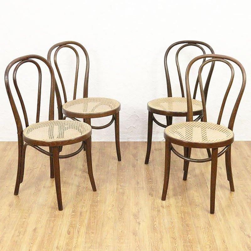 籐座面 ベントウッドチェア 昭和中期 幅41.5cm