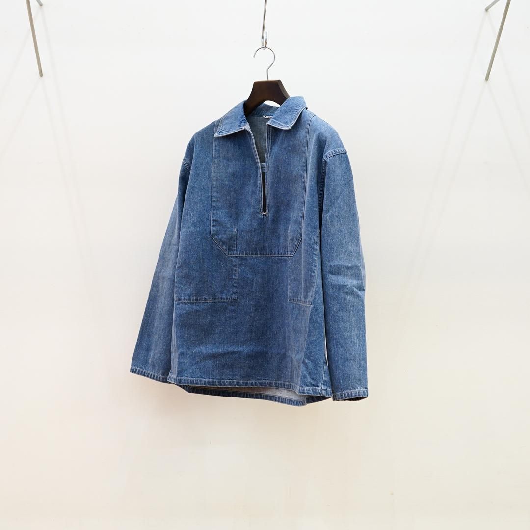 AURALEE (オーラリー) Selvedge Faded Light Denim P/O Shirt