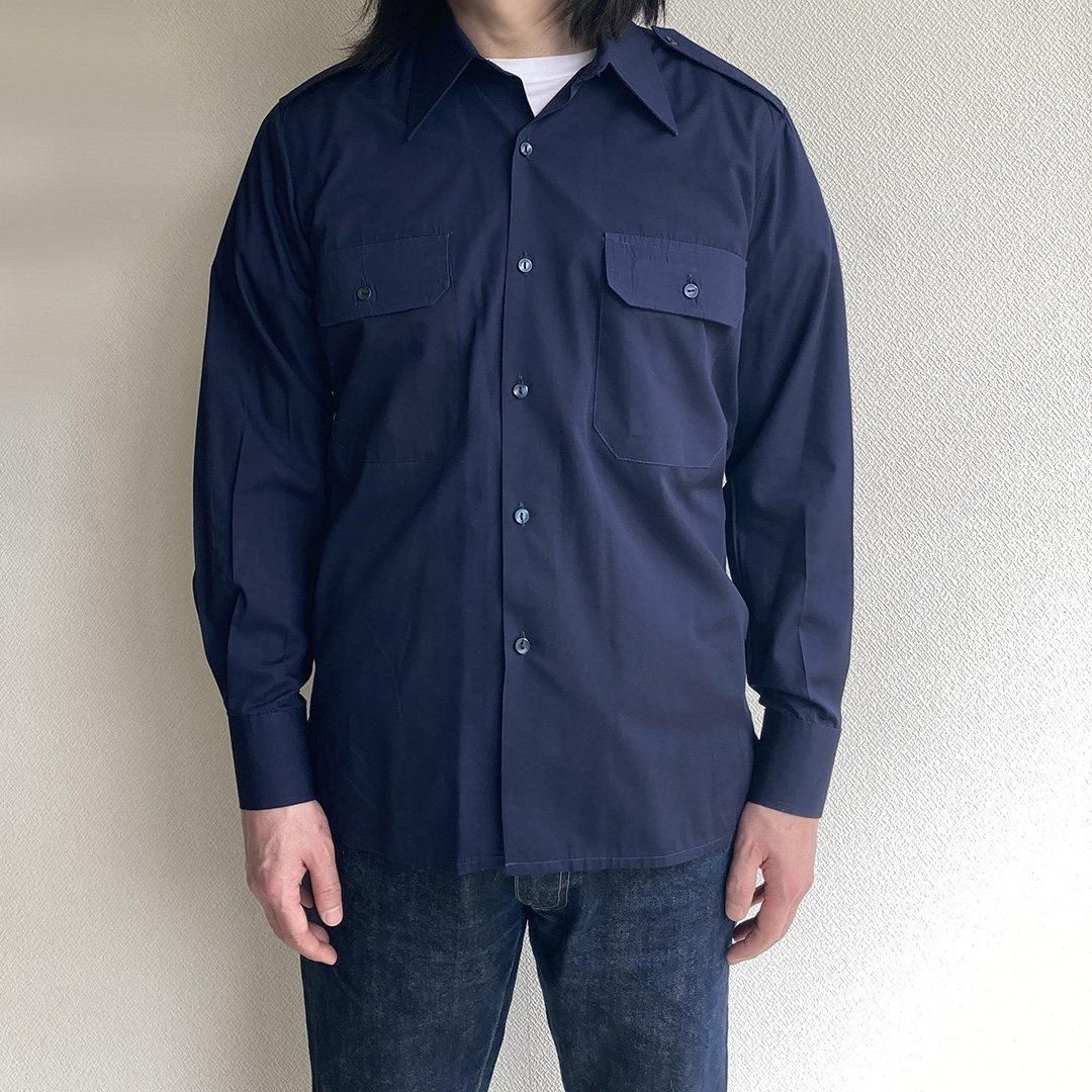 1980年代 フランス軍ホスピタルシャツ ダークブルー 1980's French