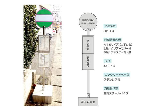 バス停留所 案内板 【 シングルタイプ A 】 - 日本初！新品バス部品
