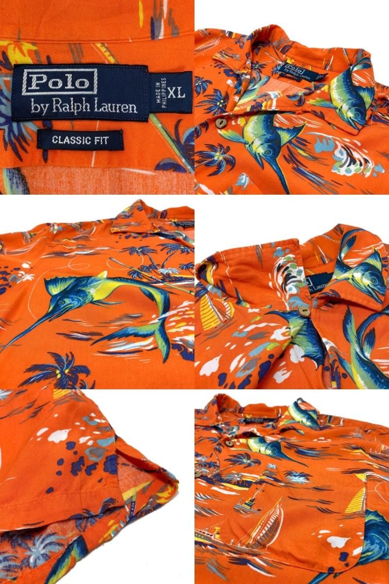 Polo Ralph Lauren Viscose Aloha Shirt オレンジ XL ポロ ラルフ