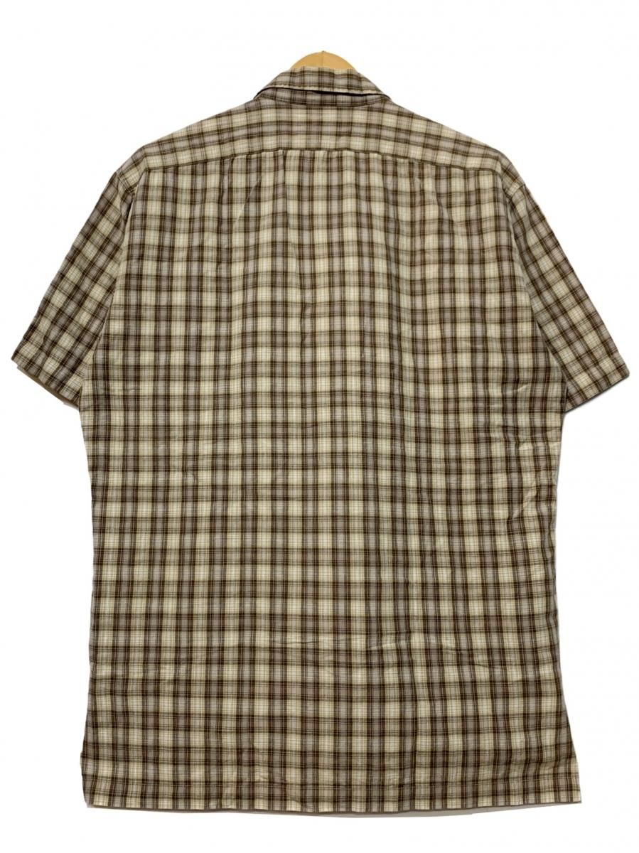 90s RRL Cotton Check Pullover S/S Shirt 茶 S 三ツ星タグ ダブル