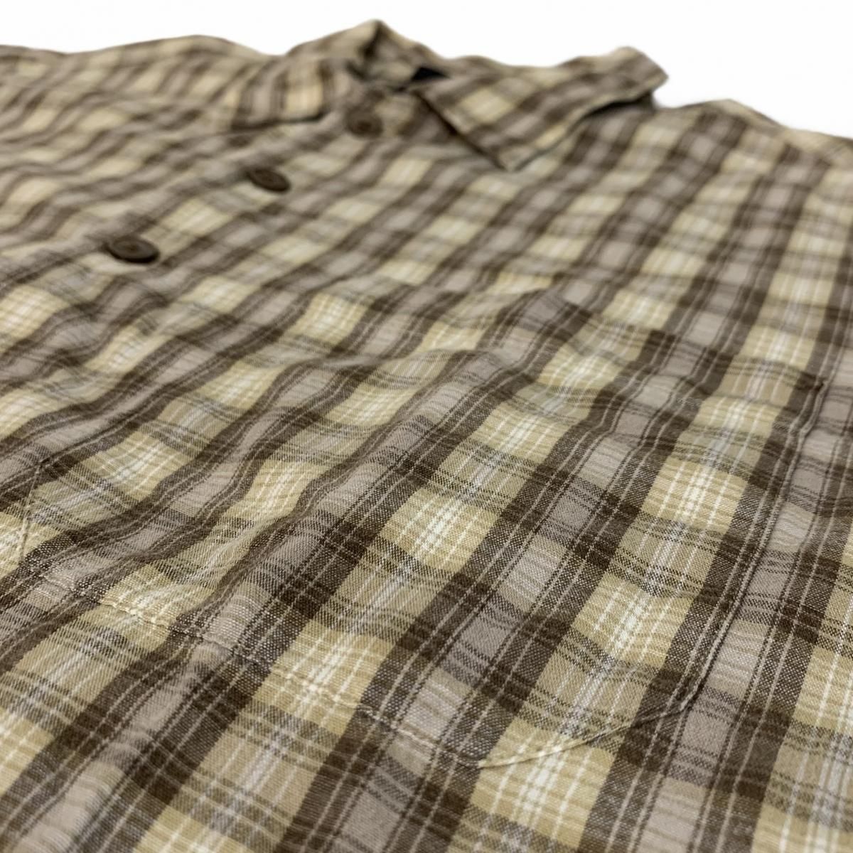 90s RRL Cotton Check Pullover S/S Shirt 茶 S 三ツ星タグ ダブル