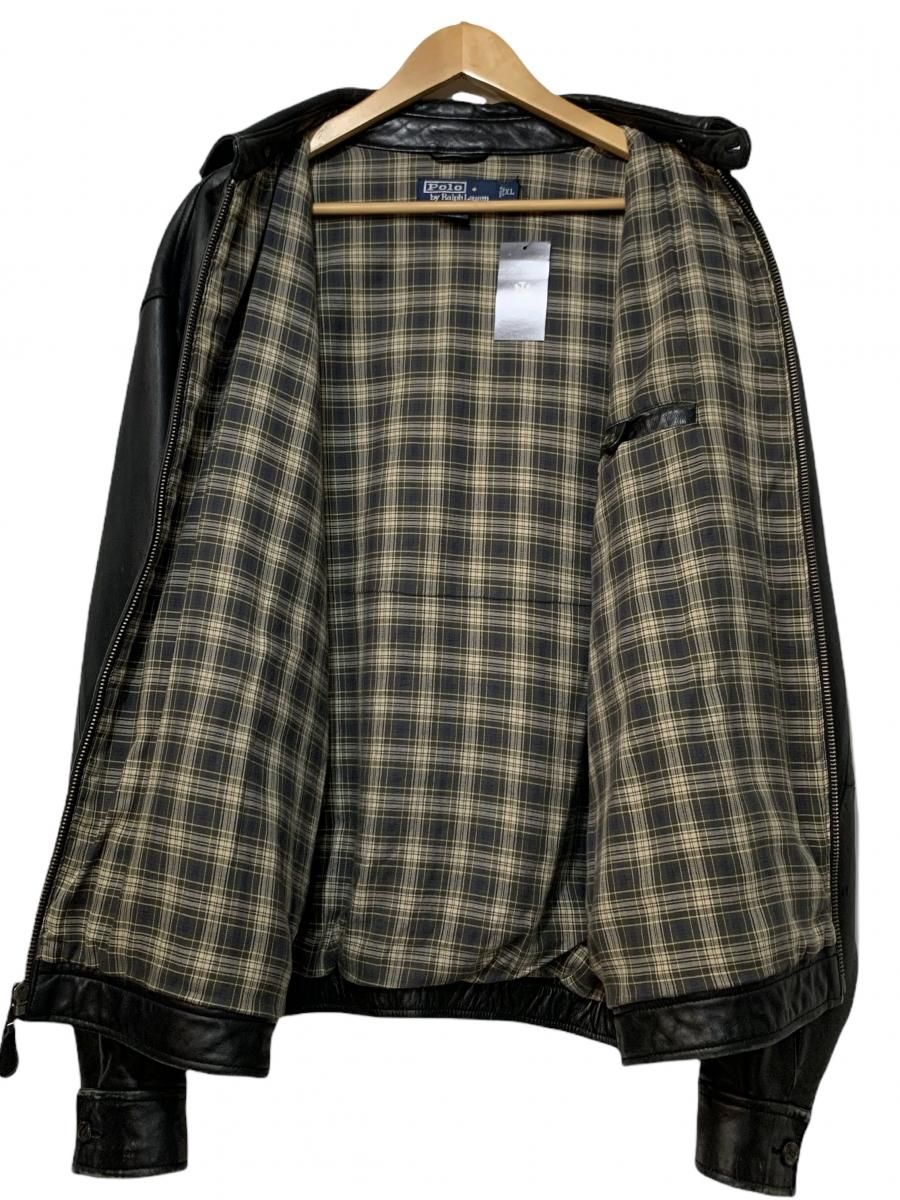 Polo Ralph Lauren Leather Drizzler Jacket 黒 XL ポロラルフローレン