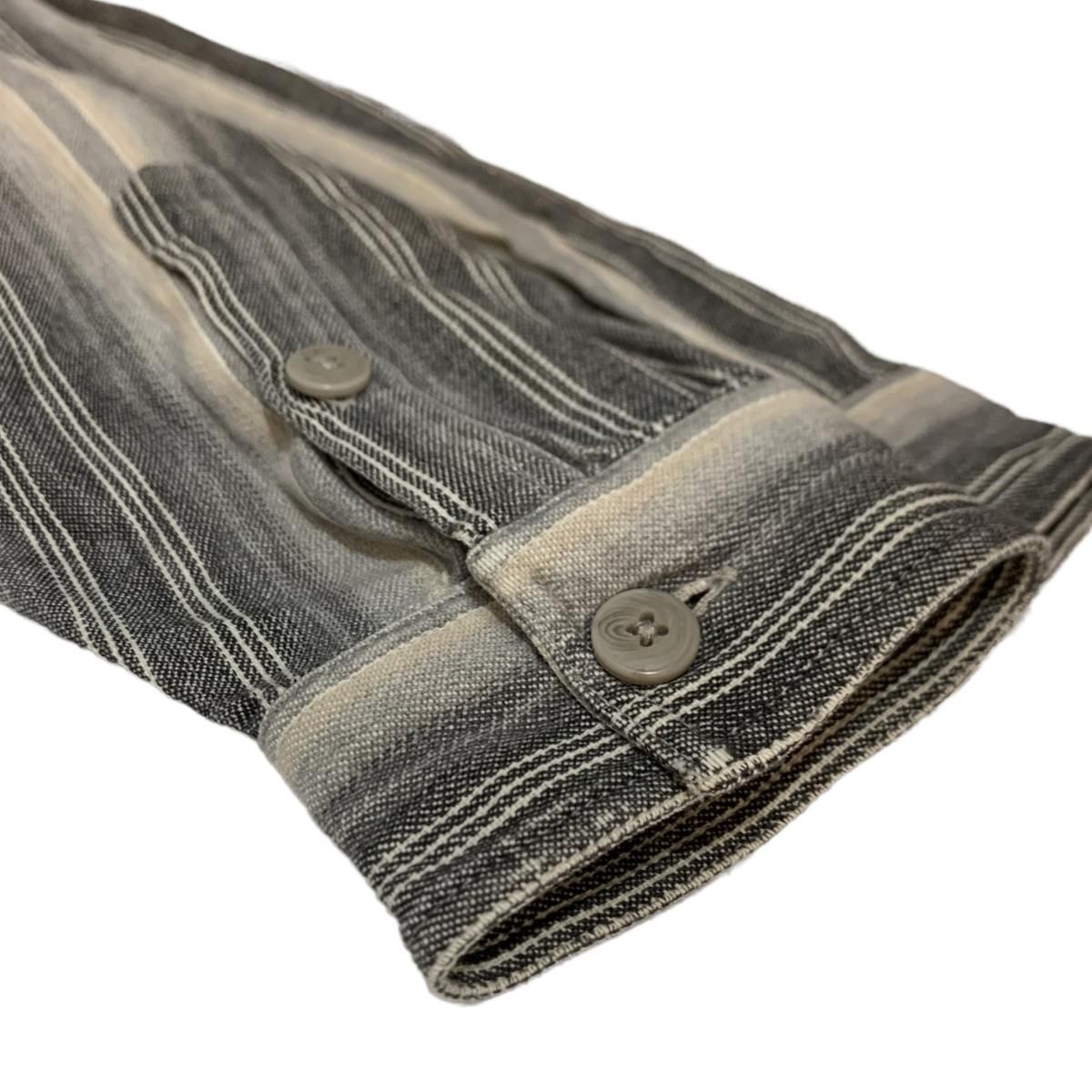 90s patagonia Stripe Flannel L/S Shirt 黒白 L パタゴニア 長袖