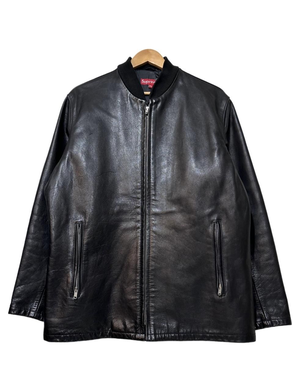 USA製 00s OLD SUPREME Leather Jacket 黒 XL シュプリーム レザー