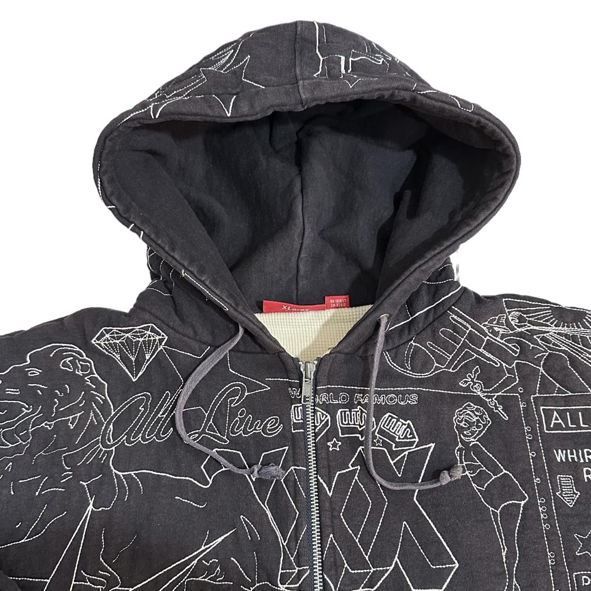 07AW OLD SUPREME Uptown Fullzip Hoodie 黒 XL 00s シュプリーム