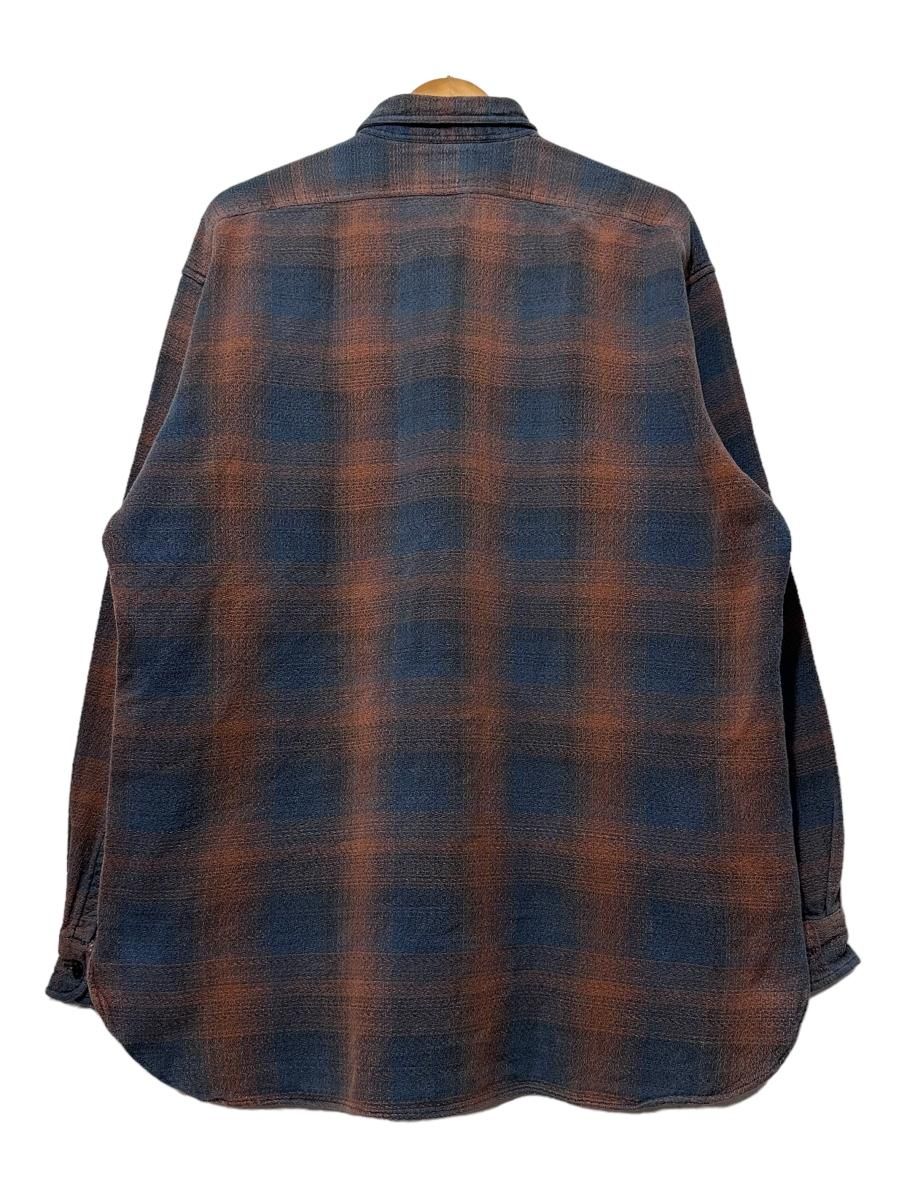 90s RRL Ombre Check Flannel L/S Shirt オレンジ青 L ダブルアール