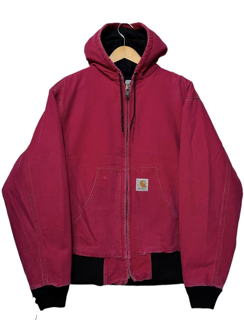 00s Carhartt Duck Active Jacket Quilted Flannel Lined 赤 M