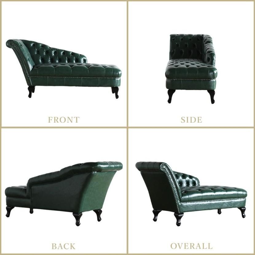 英国調 カウチソファ 2人掛け グリーンPUレザー(合皮) vkp91k リプロ D