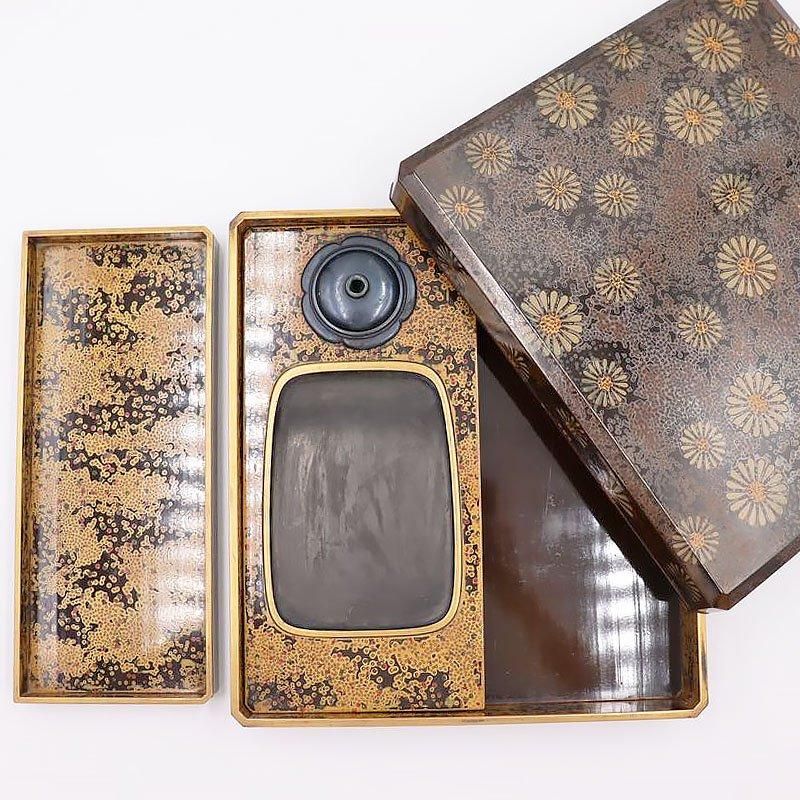 希少なアンティーク若狭塗り硯箱 明治大正時代