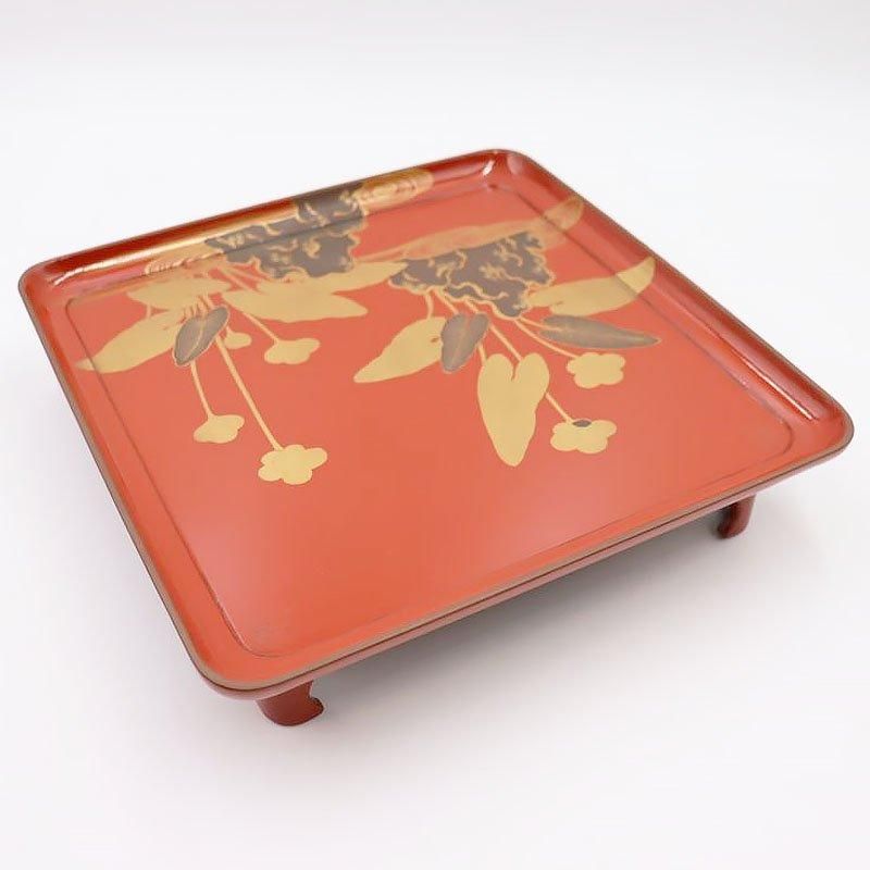 アンティーク 漆塗り 脚付膳 朱塗り 金銀蒔絵 和モダン