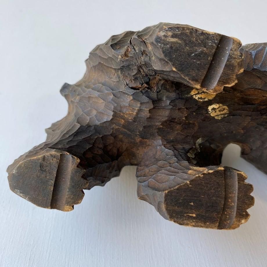 ネイティブアメリカン 手彫り 熊 木彫り アート