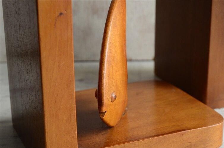 ヴィンテージ デンマーク製 チーク 魚モチーフ ブックエンド