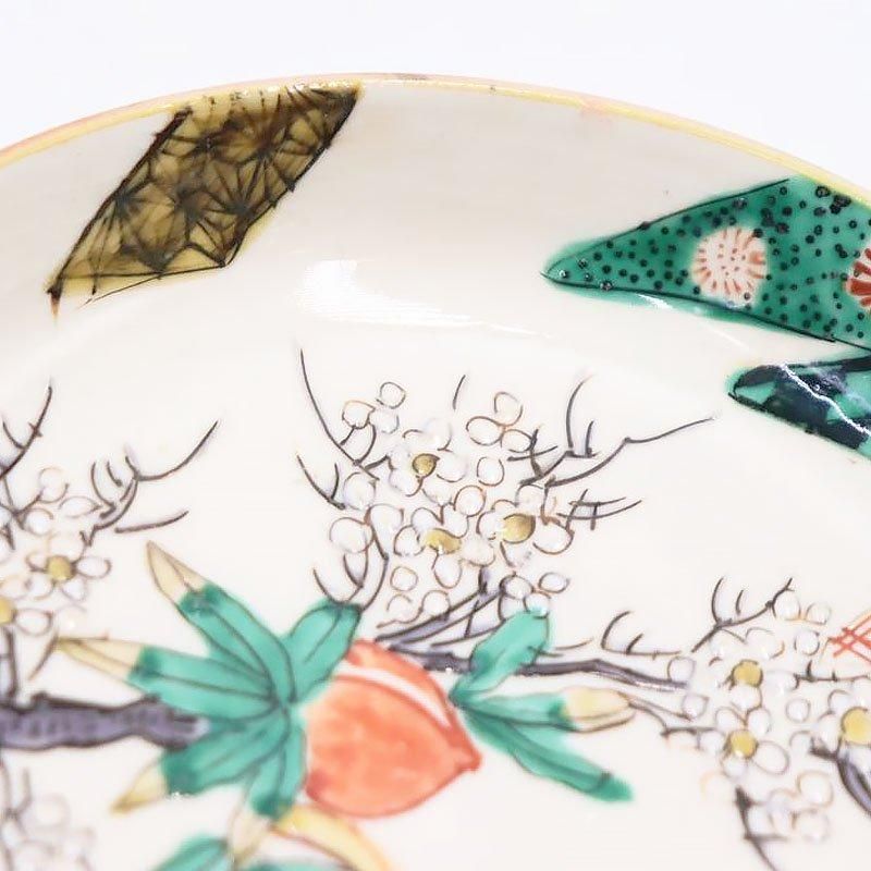 九谷焼 手描き 菓子皿 大正時代 アンティーク