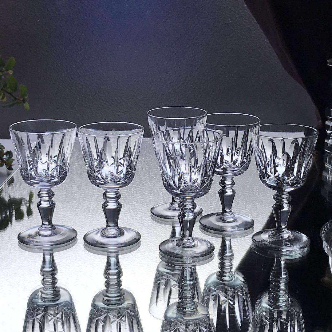 希少なアンティークバカラ製ショットグラス6個 1955年-1973年の美品