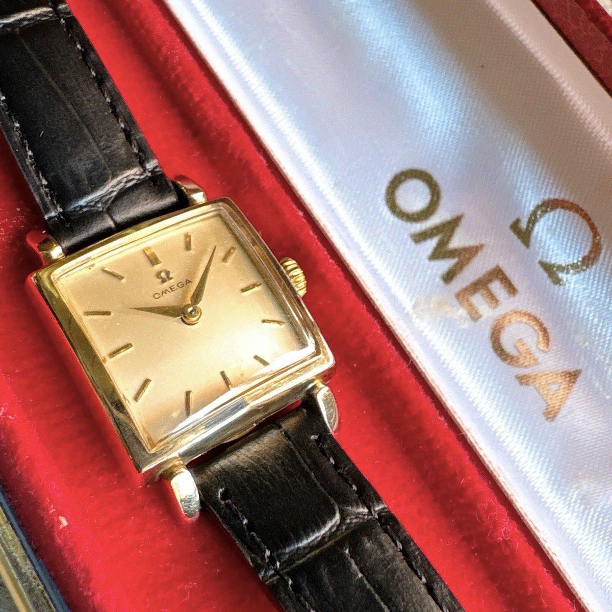 OMEGA（オメガ） 金張 変わりスクエアケース 純正ケース付 - JeJe