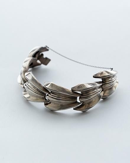 VINTAGE】40-50s Vintage Mexican Silver Wide Bracelet 