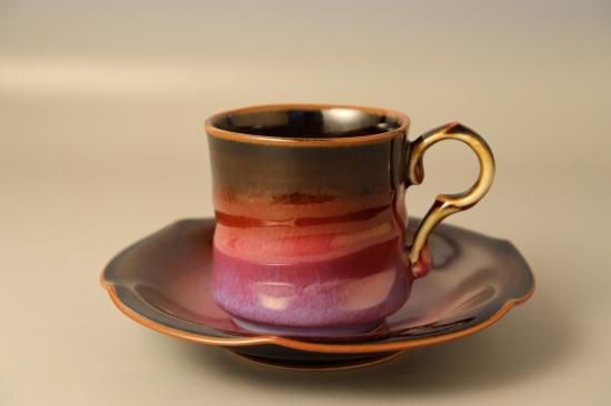 有田焼】 紫辰砂天目 コーヒーカップ＆ソーサー - 有田焼 八右衛門窯