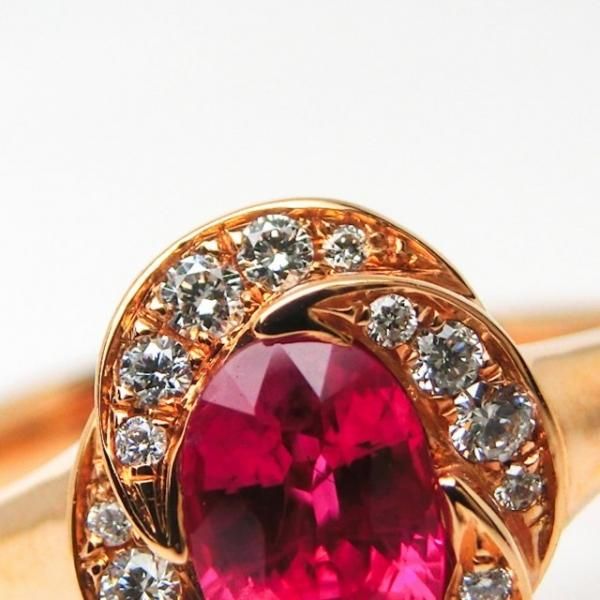 ルビー ダイヤモンドリング R 0.61ct D 0.12ct K18PG C-LINE