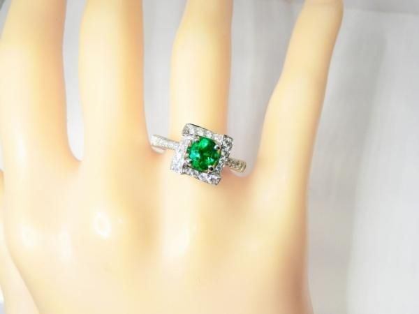 コロンビア産エメラルド ダイヤモンドリング EM 0.76ct D 0.44ct K18WG