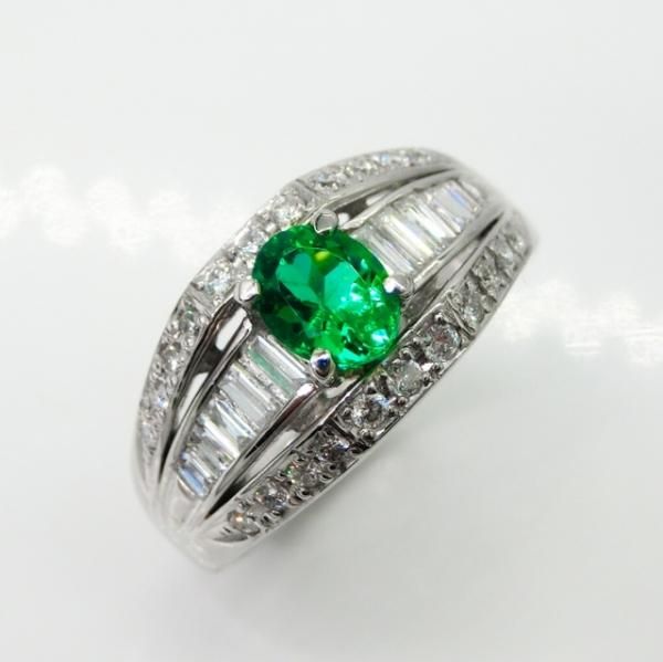コロンビア産エメラルド ダイヤモンドリング EM 0.44ct F-1 D 0.53ct