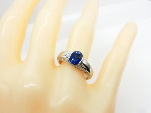 非加熱ブルーサファイア ダイヤモンドリング SA 1.53ct D 0.36ct Pt900