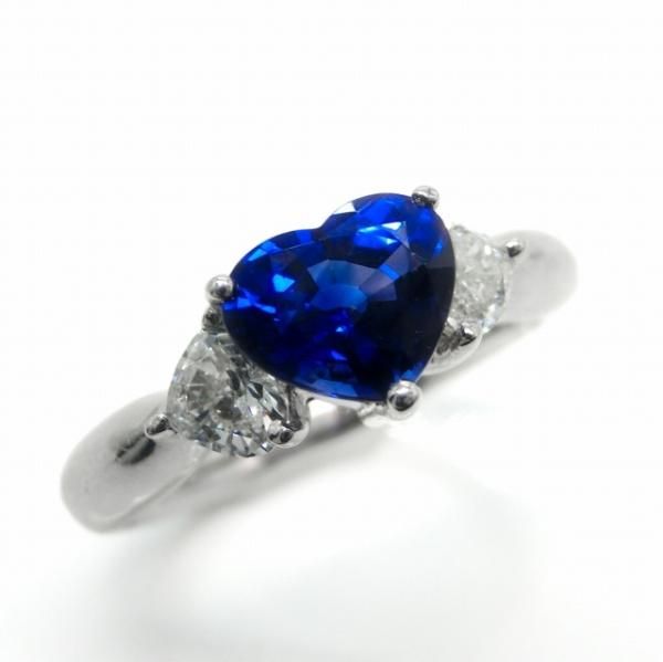 ハートシェイプサファイア ダイヤモンドリング SA 1.362ct D 0.42ct