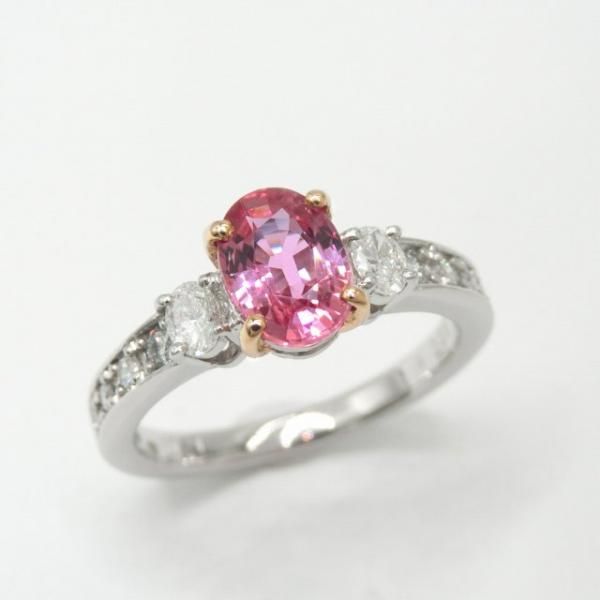 パパラチアサファイア ダイヤモンドリング PDS 1.121ct D 0.35ct Pt950